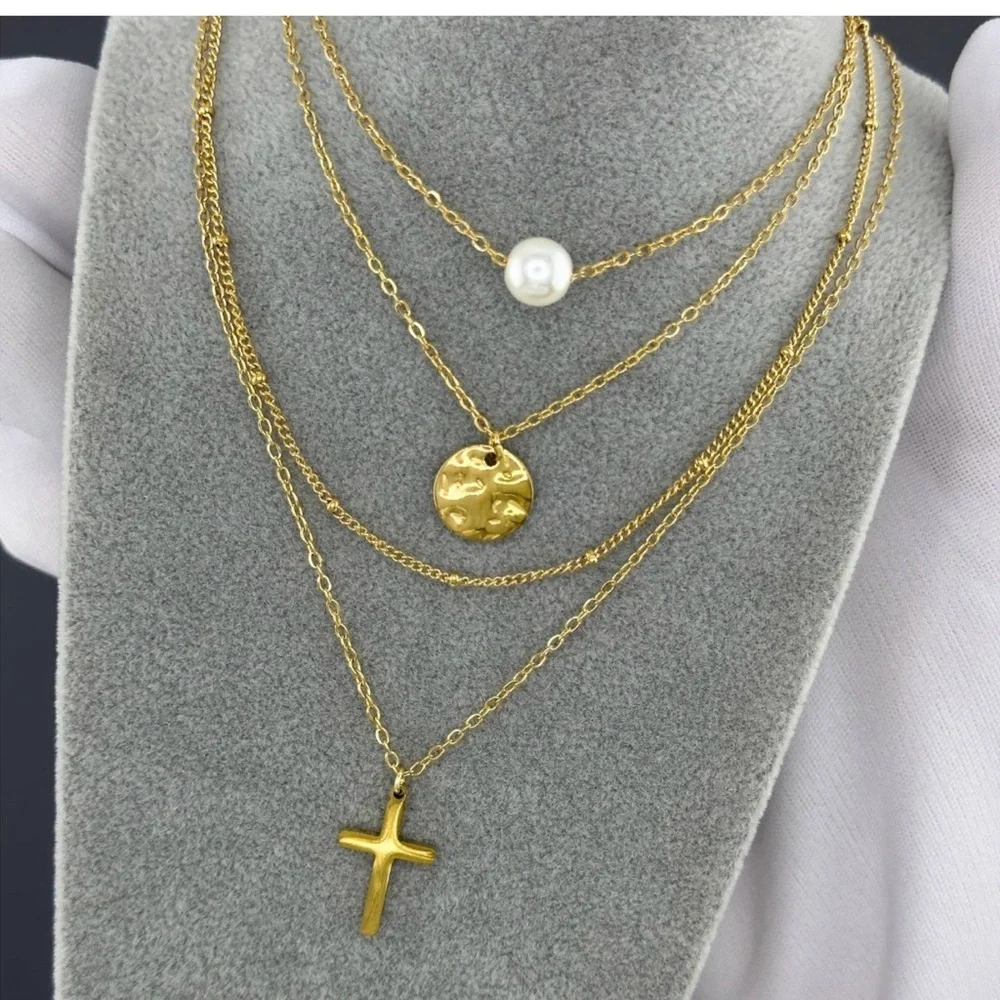 B7. Double Military Dot Necklace - Picture 2 of 2